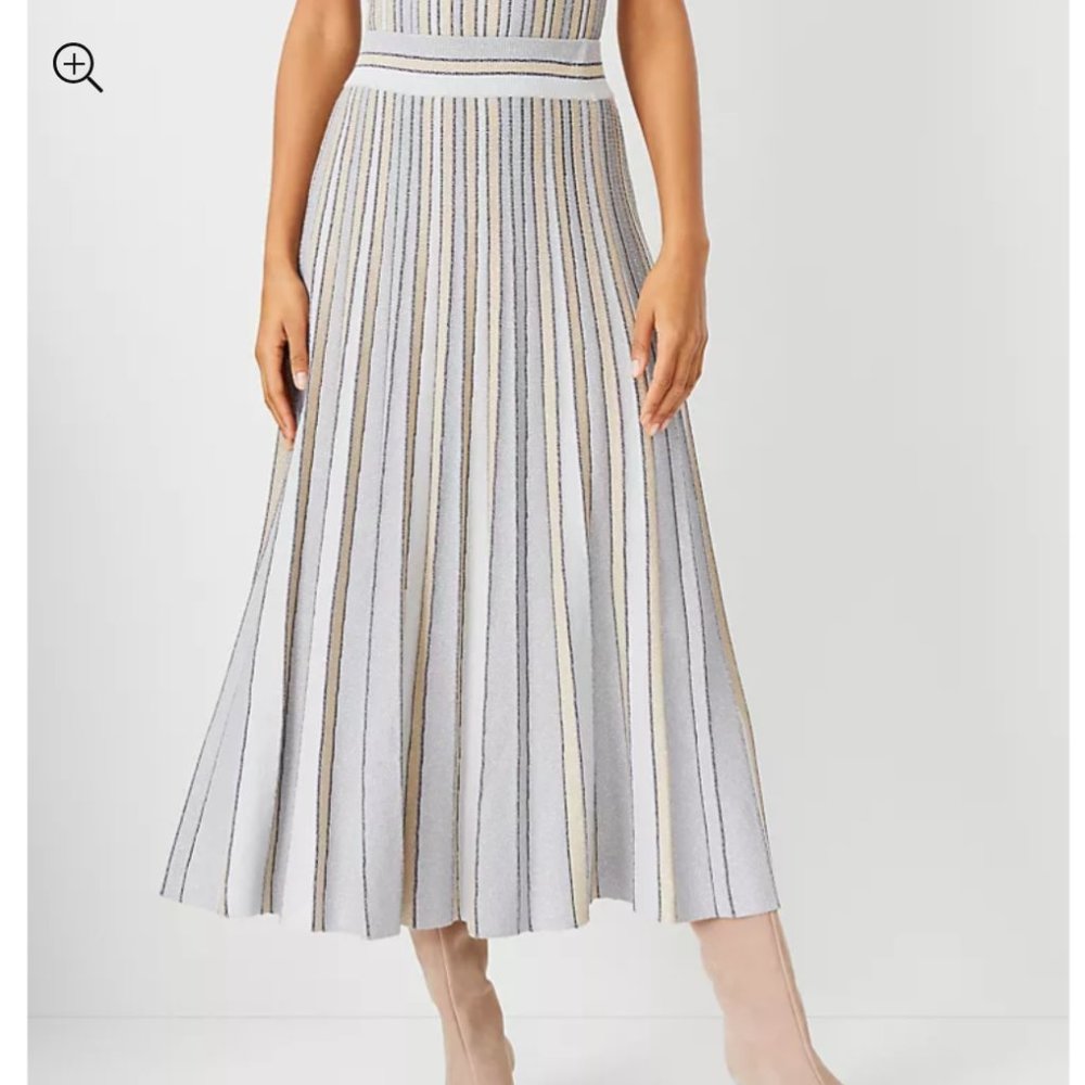 Ann Taylor  Shimmer Stripe Midi Skirt